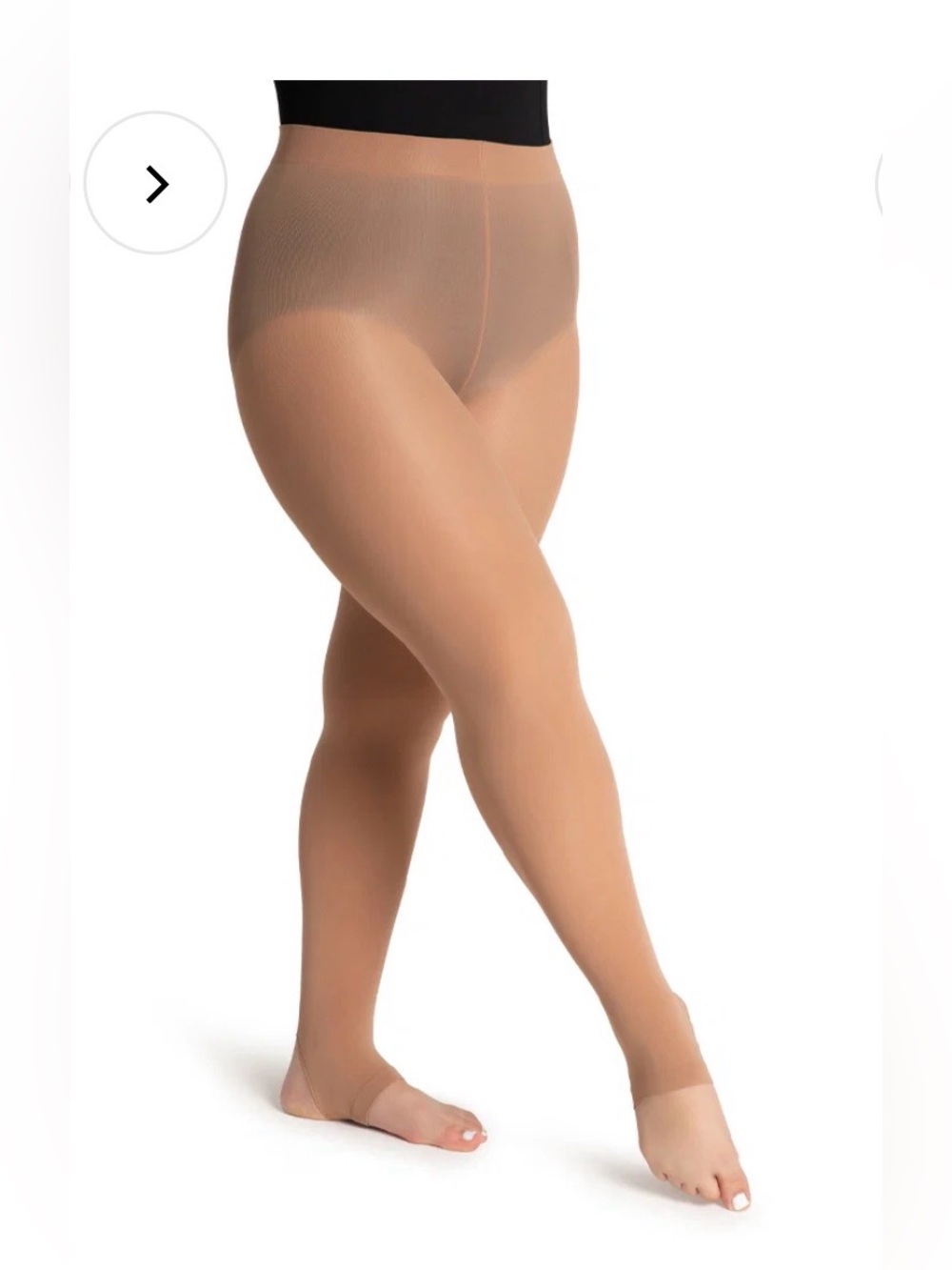 Capezio Ultra Soft Matte Semi-Opaque Stir Up Tights in Light Tan L/XL LTN #1961